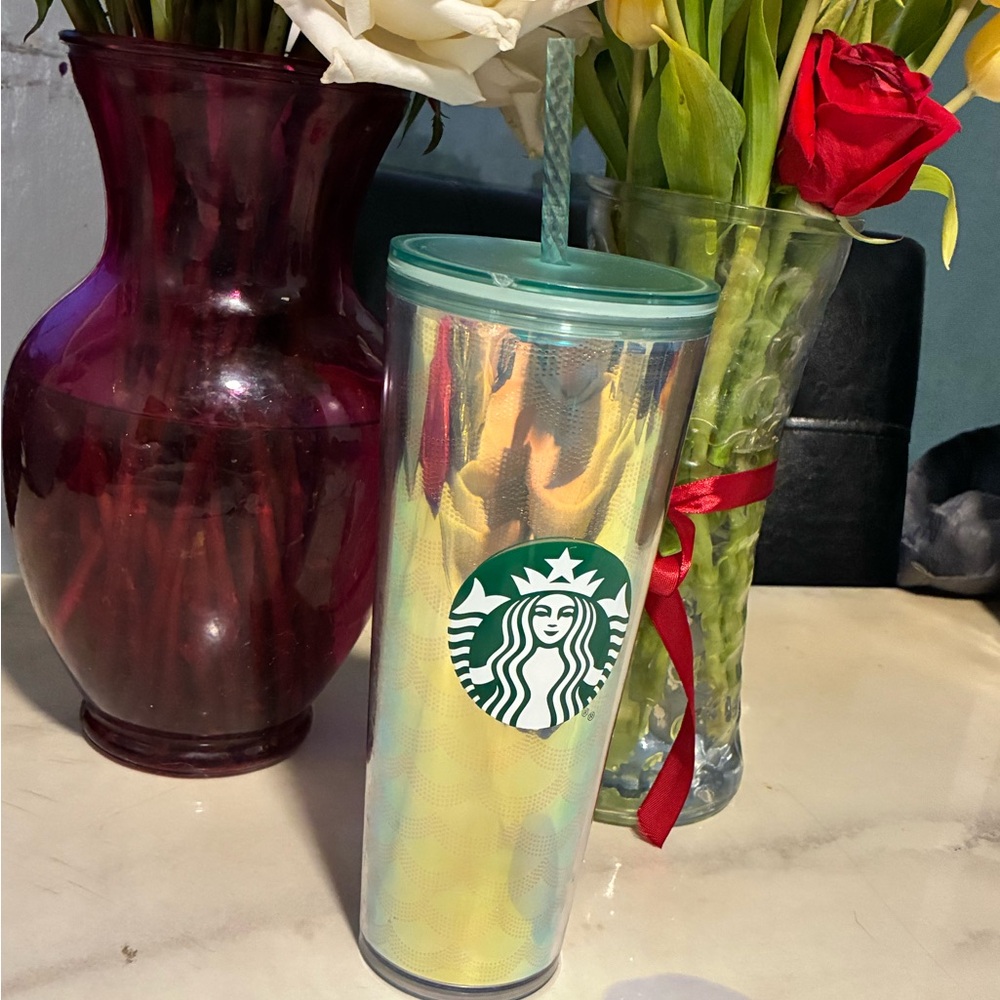 Starbucks Acrylic Iridescent Scales 24oz Cold Cup Tumbler  The Lid  Small Issue